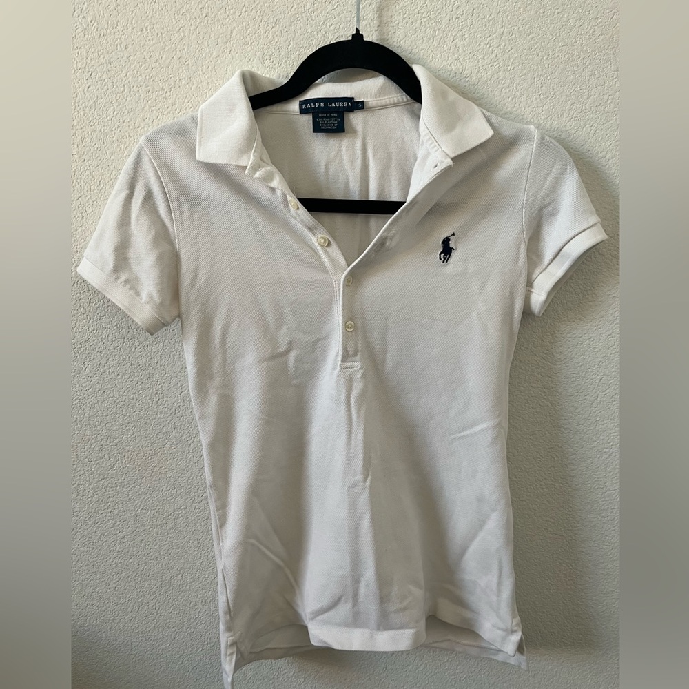 RALPH LAUREN WHITE POLO SHIRT 🤍 SIZE S